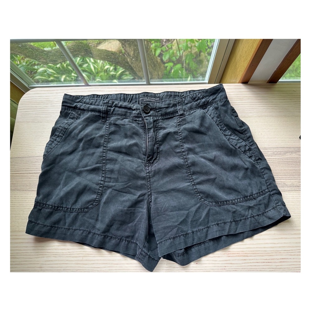 Social Standard‎ by Sanctuary Womens Black Utility Shorts Lyocell Size Medium